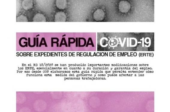 CGT ha editado la Guía rápida COVID-19 sobre los ERTE