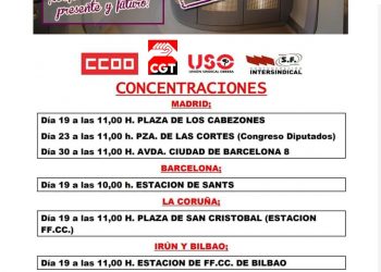 Concentraciones de ámbito nacional por el mantenimiento de 2.000 puestos de trabajo