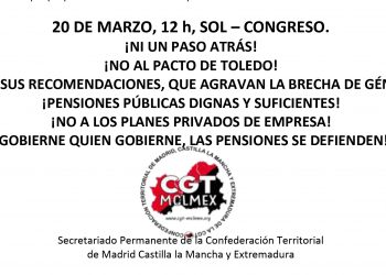 Manifestación por las Pensiones el 20/03/2021 SOL-CONGRESO