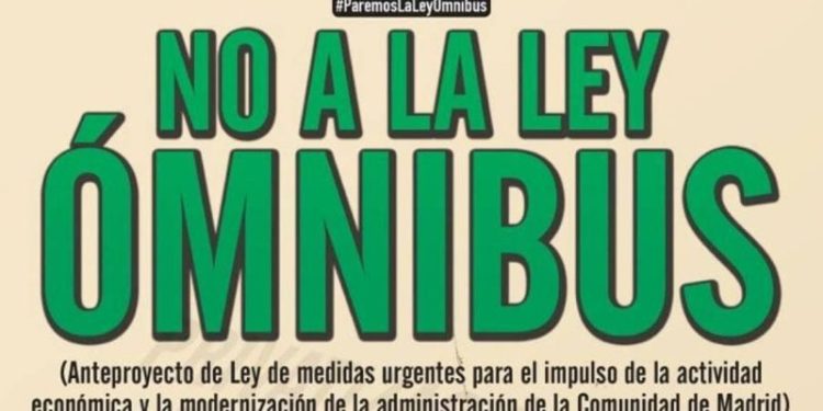 La sociedad civil sale a la calle para frenar la Ley Ómnibus de Ayuso este próximo sábado 26 de Febrero