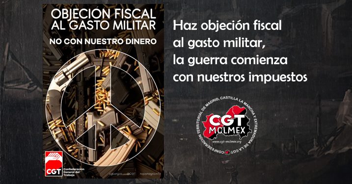 Haz objeción fiscal al gasto militar, la guerra comienza con nuestros impuestos
