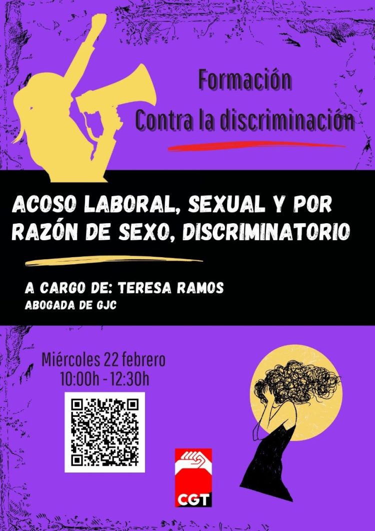FORMACIÓN CGT | Acoso laboral, sexual y por razón de sexo, discriminatorio