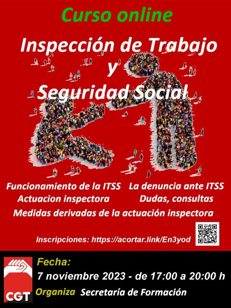 FORMACIÓN CGT | CURSO INSPECCIÓN DE TRABAJO Y SEGURIDAD SOCIAL (ON LINE)