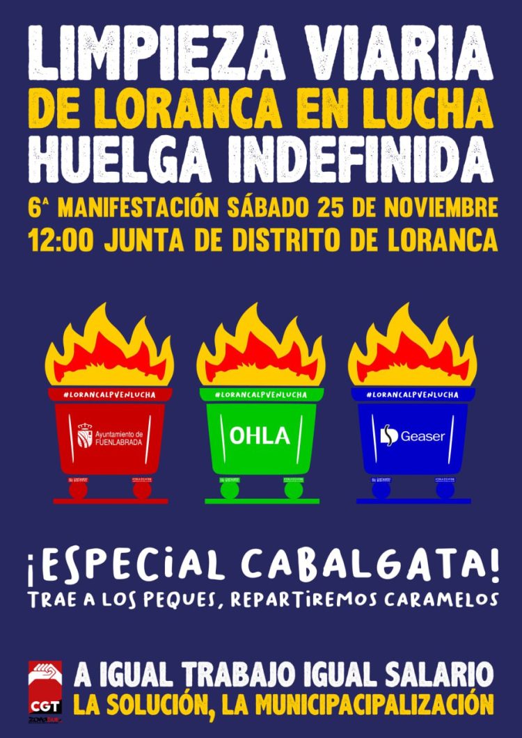 SOV SUR | 6ª Manifestación por la igualdad salarial el limpieza Viaria de Loranca