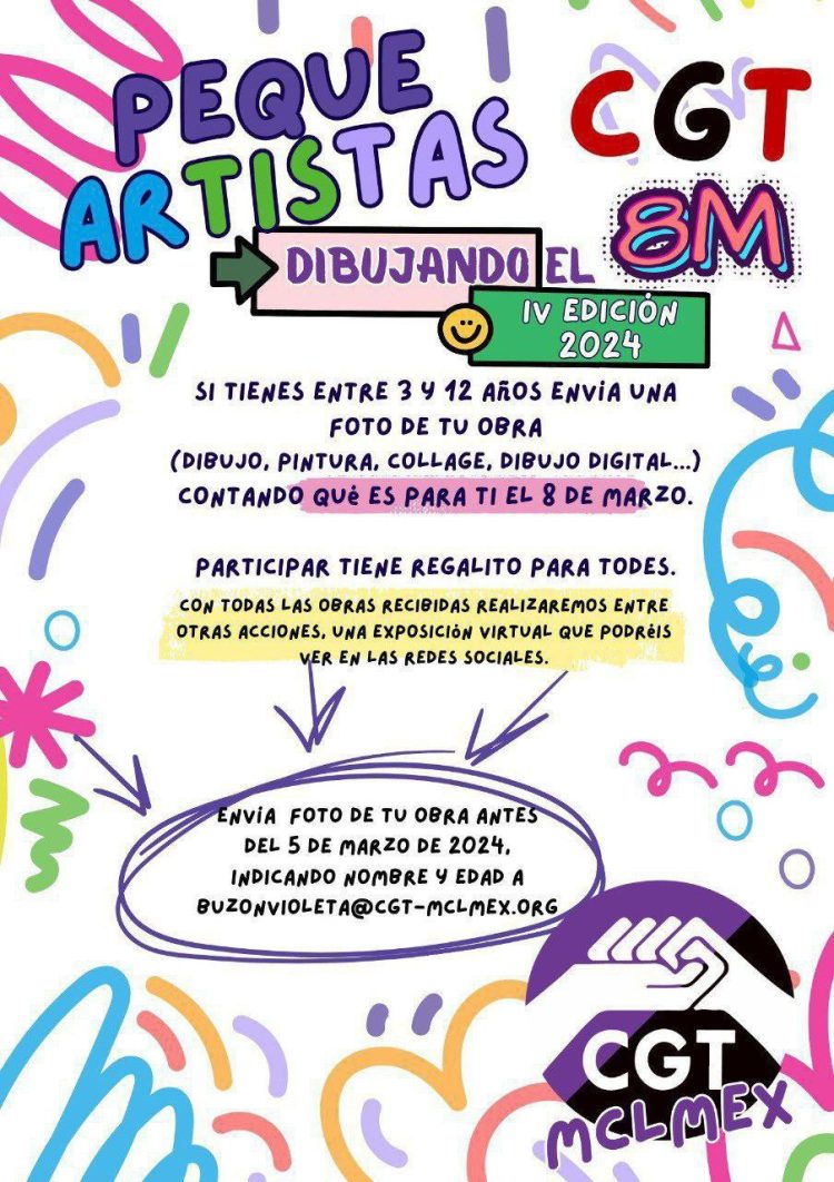 IV EDICIÓN PEQUE ARTISTAS CGT MCLMEX 2024 – DIBUJANDO EL 8M