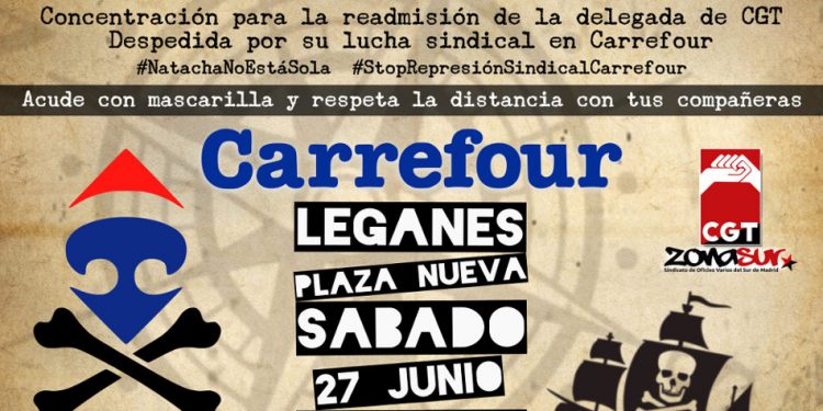 Sábado 27 de junio concentración frente a Carrefour Leganés